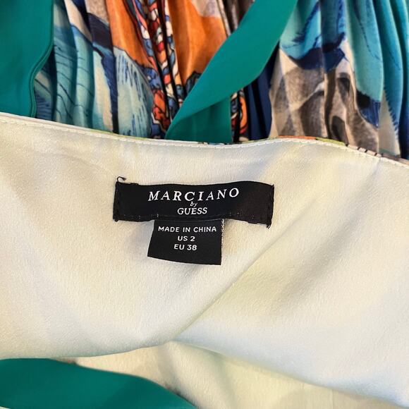 NWT Marciano Lucky Charm Jumpsuit Size 2 Pleated Wide Leg Floral Lace Up - Picture 10 of 15